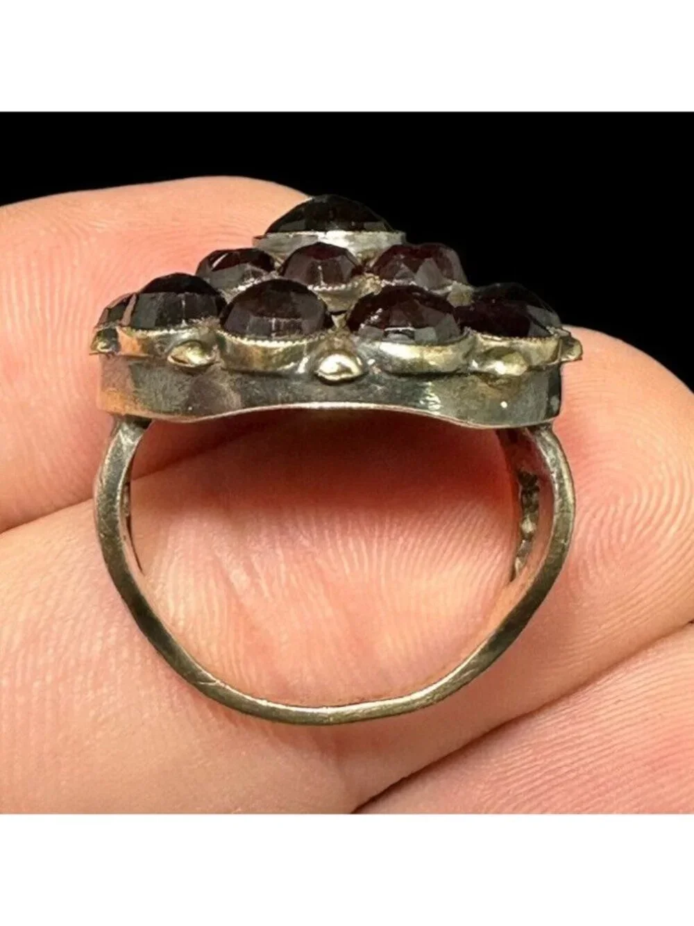 Victorian Garnet Ring antique bohemian